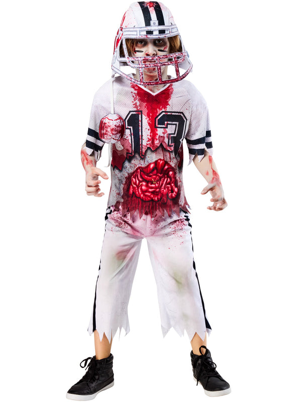 Zombie American Footballer Kids Costume - image 1
